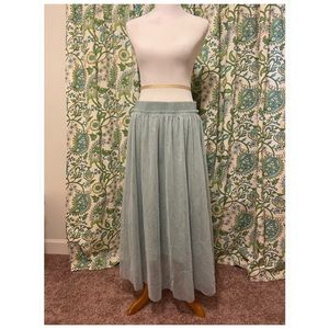 H&M Mint Calf-Length Tulle Skirt
